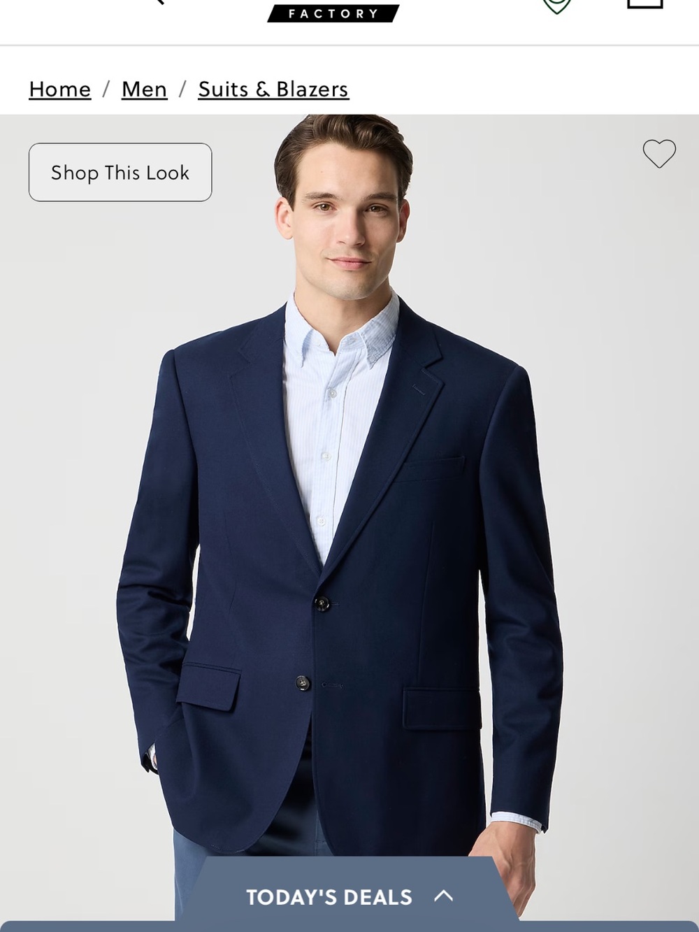 J. Crew Factory Navy Two-Button Sport Coat - Picture 8 of 10